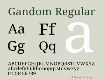 Gandom Regular Version 0.4.1 Font Sample