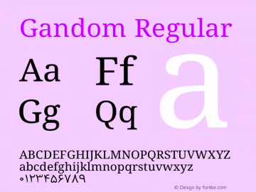 Gandom Regular Version 0.4.1 Font Sample
