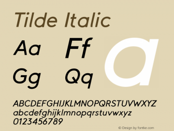 Tilde Italic Version 1.001图片样张