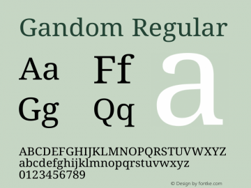 Gandom Regular Version 0.4.2 Font Sample