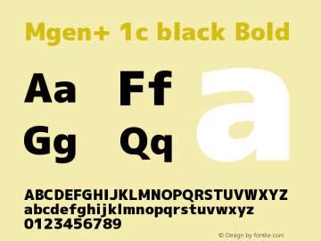 Mgen+ 1c black Bold Version 1.059.20150602图片样张