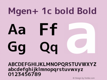 Mgen+ 1c bold Bold Version 1.059.20150602 Font Sample