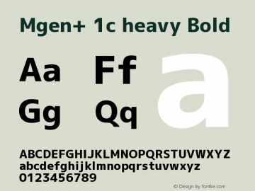 Mgen+ 1c heavy Bold Version 1.059.20150602 Font Sample