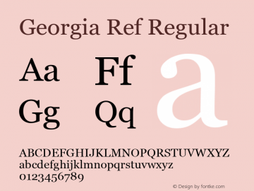 Georgia Ref Regular Version 1.00 Font Sample