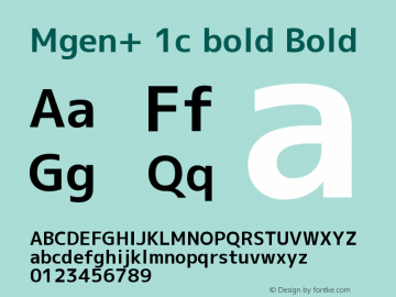 Mgen+ 1c bold Bold Version 1.059.20150602图片样张