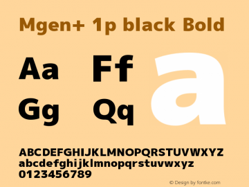 Mgen+ 1p black Bold Version 1.059.20150602 Font Sample