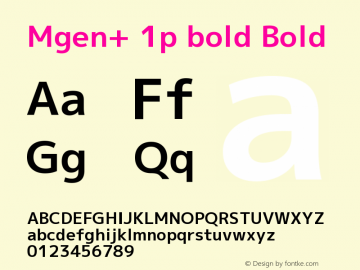Mgen+ 1p bold Bold Version 1.059.20150602 Font Sample