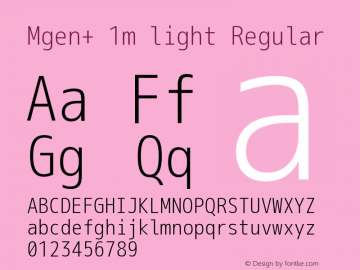 Mgen+ 1m light Regular Version 1.059.20150602 Font Sample