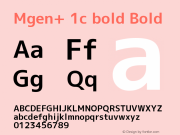 Mgen+ 1c bold Bold Version 1.059.20150602图片样张