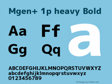 Mgen+ 1p heavy Bold Version 1.059.20150602 Font Sample