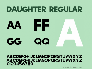 Daughter Regular Version 1.019;Fontself Maker 1.0.8图片样张