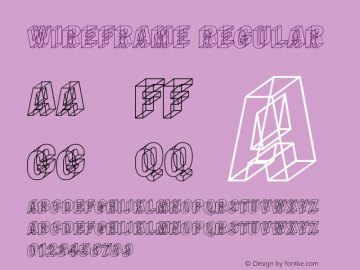 Wireframe Regular Macromedia Fontographer 4.1.3 7/1/00 Font Sample