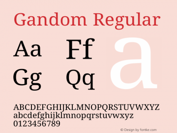 Gandom Regular Version 0.4.3 Font Sample