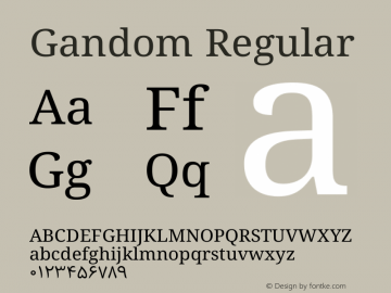 Gandom Regular Version 0.4.3 Font Sample