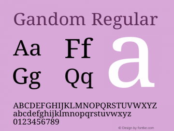 Gandom Regular Version 0.4.4 Font Sample
