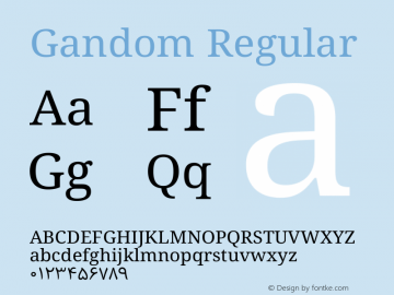 Gandom Regular Version 0.4.4 Font Sample