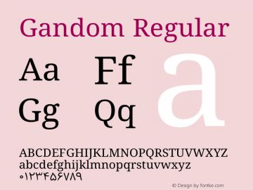 Gandom Regular Version 0.4.4 Font Sample