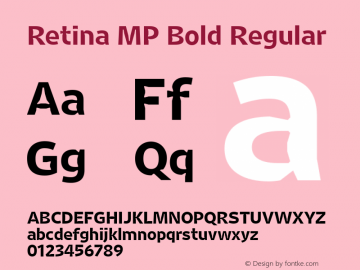 Retina MP Bold Regular Version 1.001;PS 1.000;hotconv 16.6.51;makeotf.lib2.5.65220 Font Sample