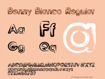 Benny Blanco Regular Macromedia Fontographer 4.1 7/1/00图片样张