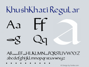 KhushKhati Regular Version 1.0 Font Sample