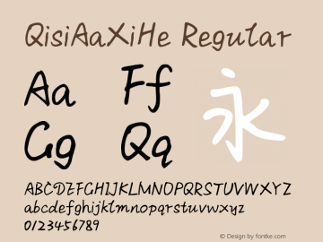 QisiAaXiHe Regular Version 1.00图片样张