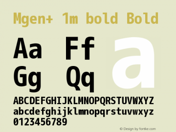 Mgen+ 1m bold Bold Version 1.059.20150602 Font Sample