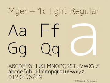Mgen+ 1c light Regular Version 1.059.20150602 Font Sample