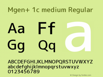 Mgen+ 1c medium Regular Version 1.059.20150602 Font Sample