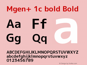 Mgen+ 1c bold Bold Version 1.059.20150602图片样张