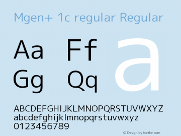 Mgen+ 1c regular Regular Version 1.059.20150602 Font Sample