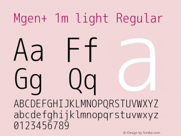 Mgen+ 1m light Regular Version 1.059.20150602 Font Sample