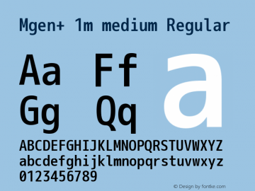 Mgen+ 1m medium Regular Version 1.059.20150602 Font Sample