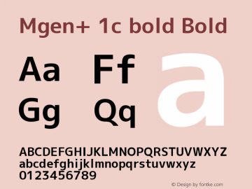Mgen+ 1c bold Bold Version 1.059.20150602 Font Sample