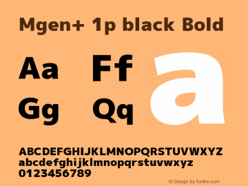 Mgen+ 1p black Bold Version 1.059.20150602 Font Sample