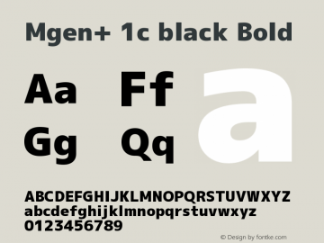 Mgen+ 1c black Bold Version 1.059.20150602 Font Sample