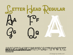 Letter Head Regular Version 1.00 June 30, 2015, initial release Font Sample