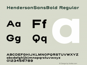 HendersonSansBold Regular Version 1.000 Font Sample