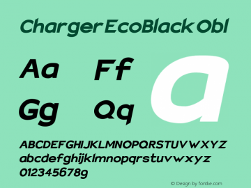 Charger EcoBlack Obl Version 1.1 Font Sample