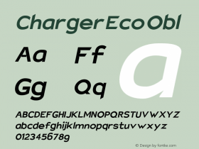 Charger Eco Obl Version 1.1 Font Sample