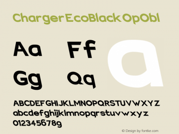 Charger EcoBlack OpObl Version 1.1 Font Sample