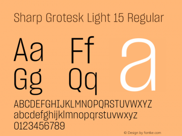 Sharp Grotesk Light 15 Regular Version 1.001;PS 001.001;hotconv 1.0.88;makeotf.lib2.5.64775图片样张