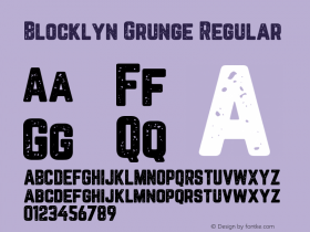 Blocklyn Grunge Regular Version 1.00 September 30, 2016, initial release Font Sample