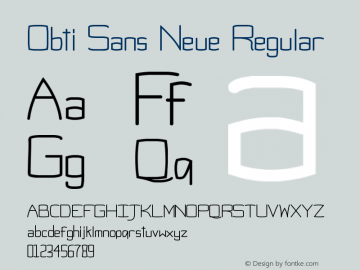 Obti Sans Neue Regular Version 1.0 Font Sample