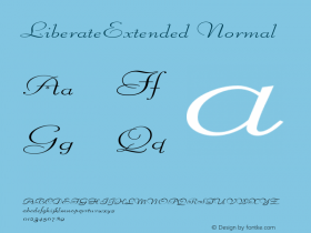 LiberateExtended Normal Macromedia Fontographer 4.1 7/1/96 Font Sample