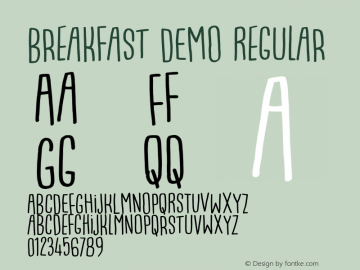 Breakfast DEMO Regular Version 1.000 Font Sample