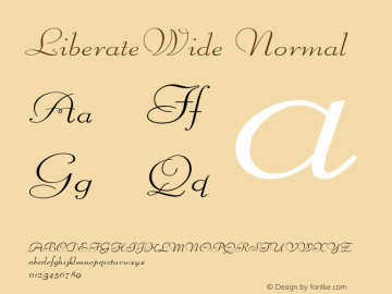 LiberateWide Normal Macromedia Fontographer 4.1 7/1/96 Font Sample