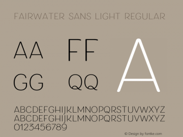 Fairwater Sans Light Regular Version 1.000 Font Sample