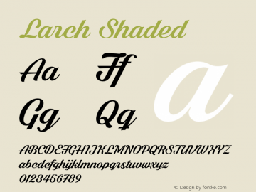 Larch Shaded Version 1.000;com.myfonts.easy.mawns.larch.shaded.wfkit2.version.4Auw图片样张
