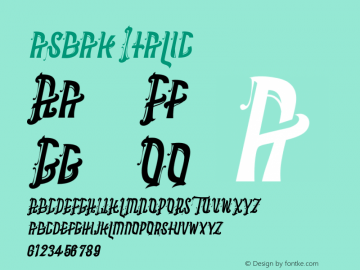 asbak Italic Version 1.000;PS 001.001;hotconv 1.0.56 Font Sample