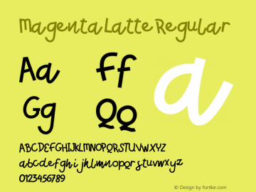 Magenta Latte Regular Version 1.000 Font Sample